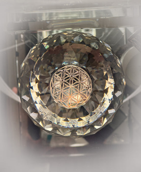 Tachyon Charged (Tachenite) Crystal Glass Sacred Geometry Generator (Flower of Life)