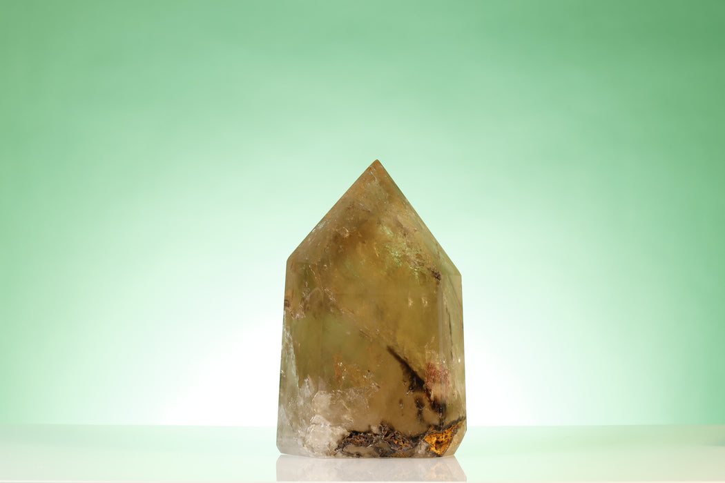 Huge Tachyon Charged (Tachenite) Citrine Tower with Hematite - Abundance Generator