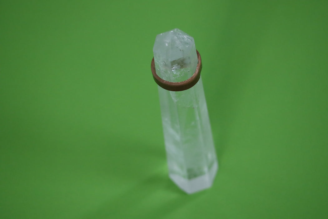 Tachyon Infused Crystal Quartz Tower with Copper Ring