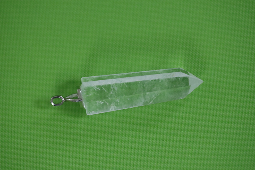 Large Tachyon Infused Crystal Quartz Tower Power Necklace Pendant