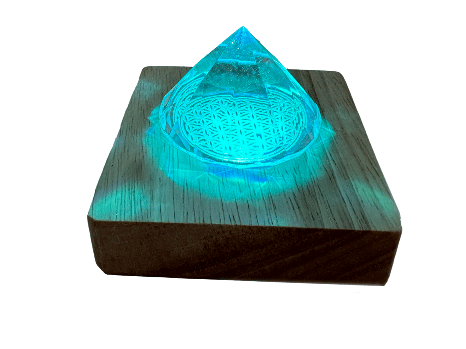 Flower of life crystal with LED